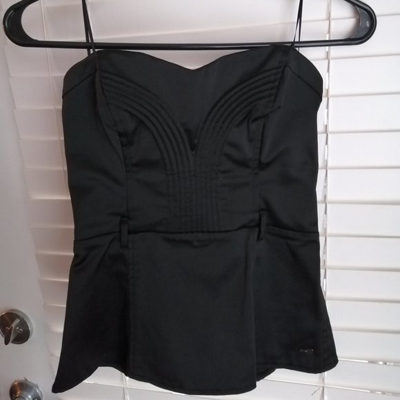 Black GUESS Corset-Style Top - Picture 1 of 3
